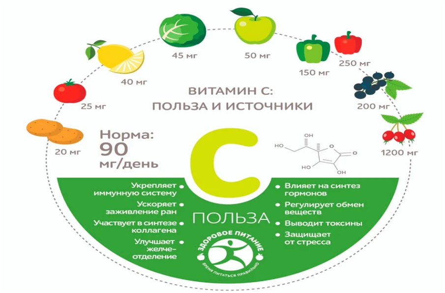 Аскорбиновая кислота: свойства, польза и основные источники